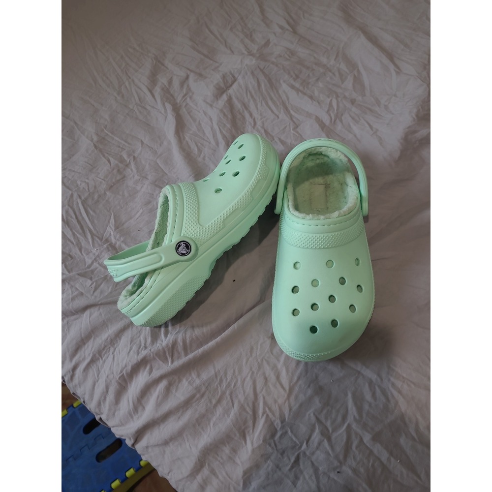 Crocs Lined Clogs mint Unisex Men SZ 6 Women SZ 8 comfort casual slip on Shoe
